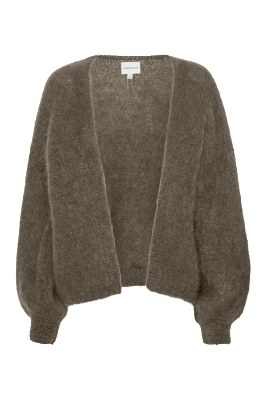 Lee Short Cardigan Dark Taupe sold by Americandreams