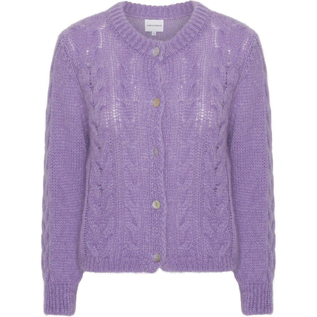 Frankie Cable Knit Cardigan - Lilac sold by American Dream