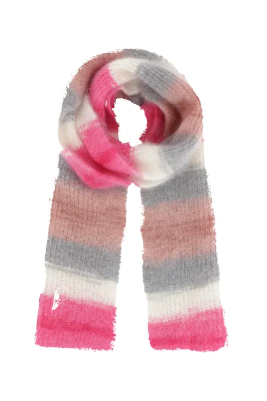 Lisa Mohair Scarf Multi Striped Pink - Sample sold by Americandreams