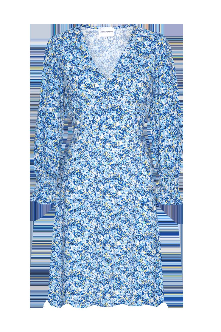 Koko Dress Short Closed Back Navy Blue Flower sold by American Dream