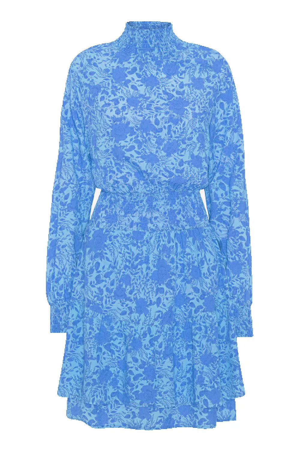 Daniella High Neck Dress Short Blue Flower sold by Americandreams