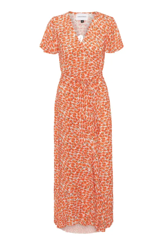 Milly Wrap Dress Long Orange Flower sold by Americandreams