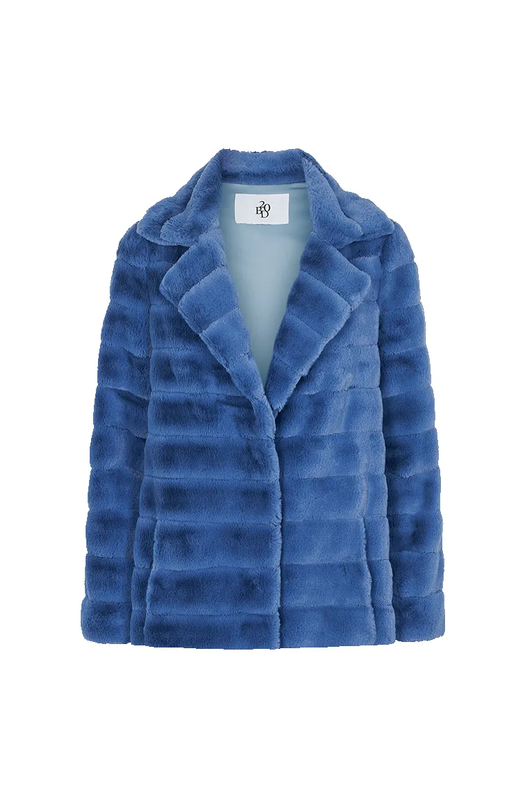 Bailey Faux Fur Coat Short Sky Blue sold by Americandreams