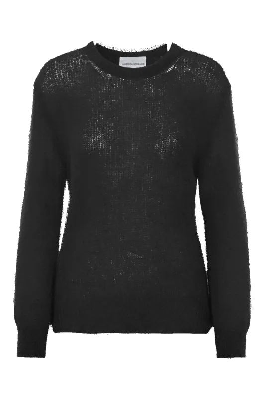 Ulla O Neck Knit Pullover Black sold by Americandreams