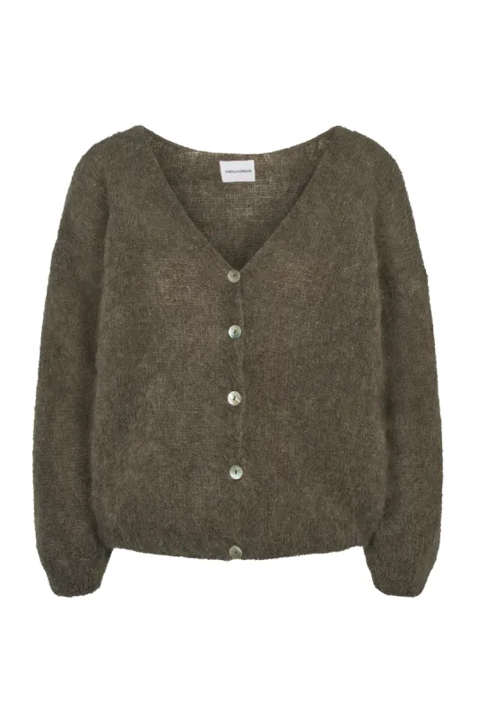 Cornelia LS Cardigan Dark Taupe sold by Americandreams