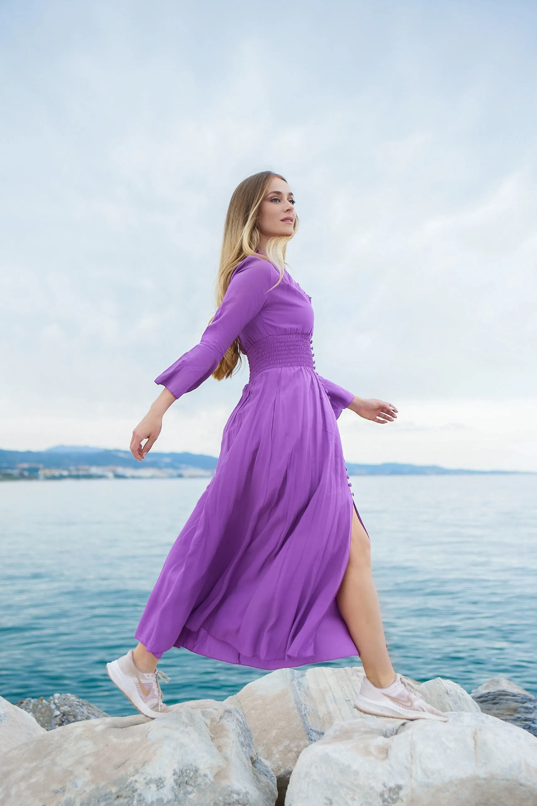 Sally Long Dress Dark Lilac sold by Americandreams product image thumbnail 2