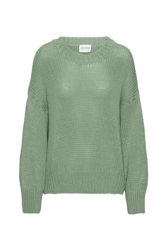Pepper Round Neck Cotton Pullover Dusty Green sold by Americandreams