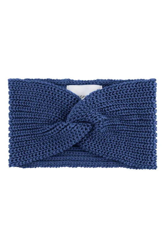Tori Cotton Twisted Headband Navy Blue sold by Americandreams