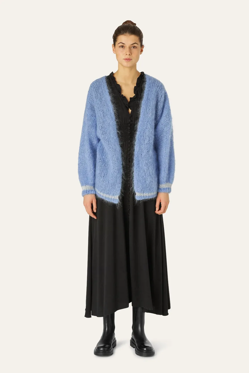 Olivia Mohair Cardigan Sky Blue W/Silver Lurex sold by Americandreams product image thumbnail 2