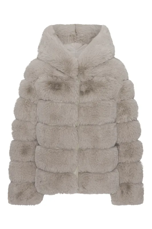 Blake Short Faux Fur Jacket Beige sold by Americandreams