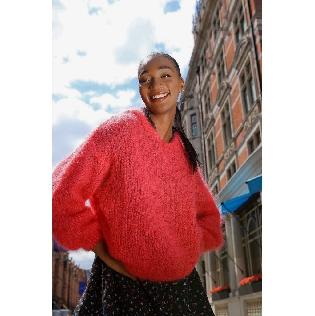 Antonella Mohair Hoodie - Coral Red sold by American Dream product image thumbnail 2