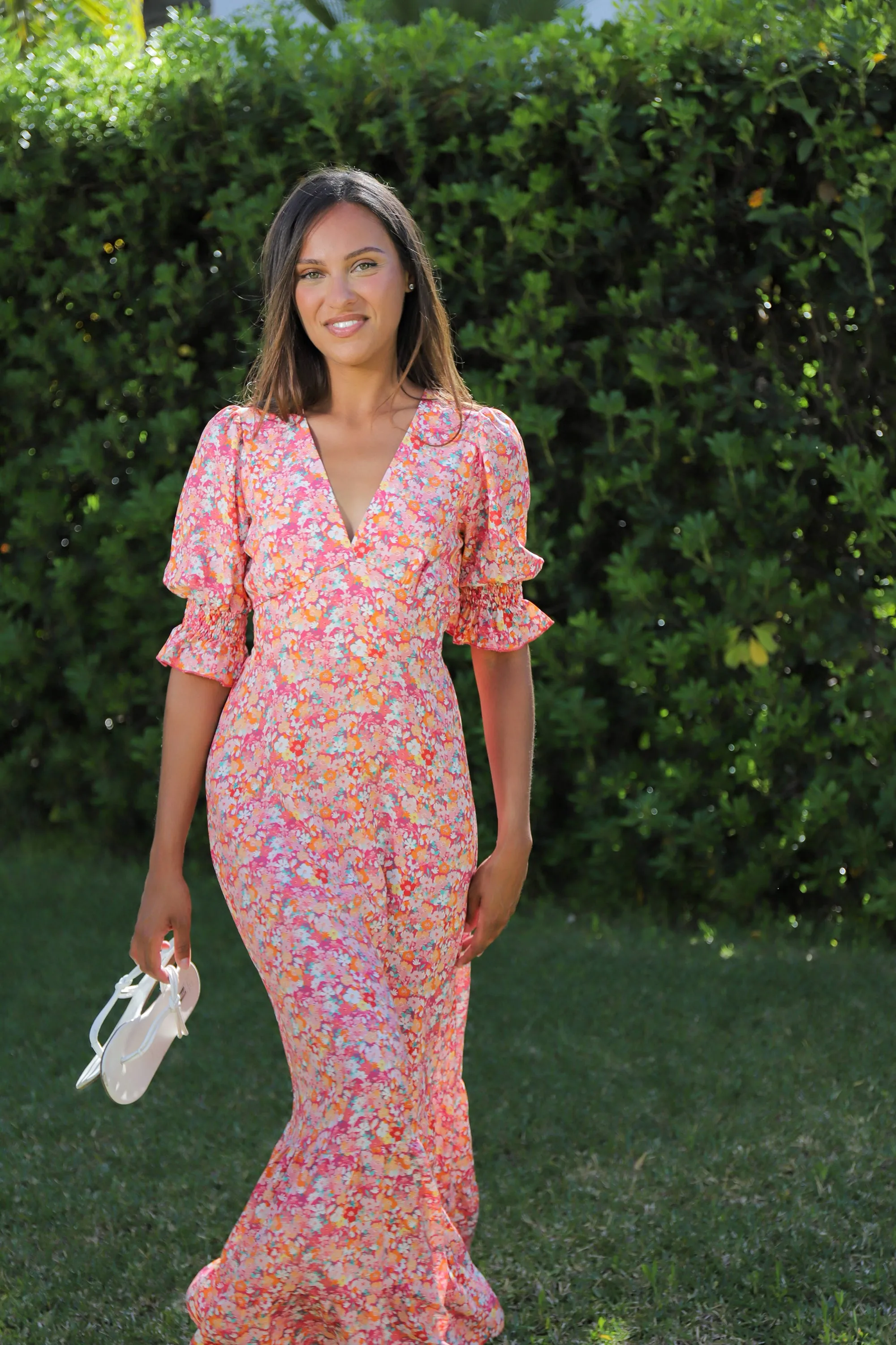 Koko Dress Long Open Back Red Flower sold by Americandreams product image thumbnail 4