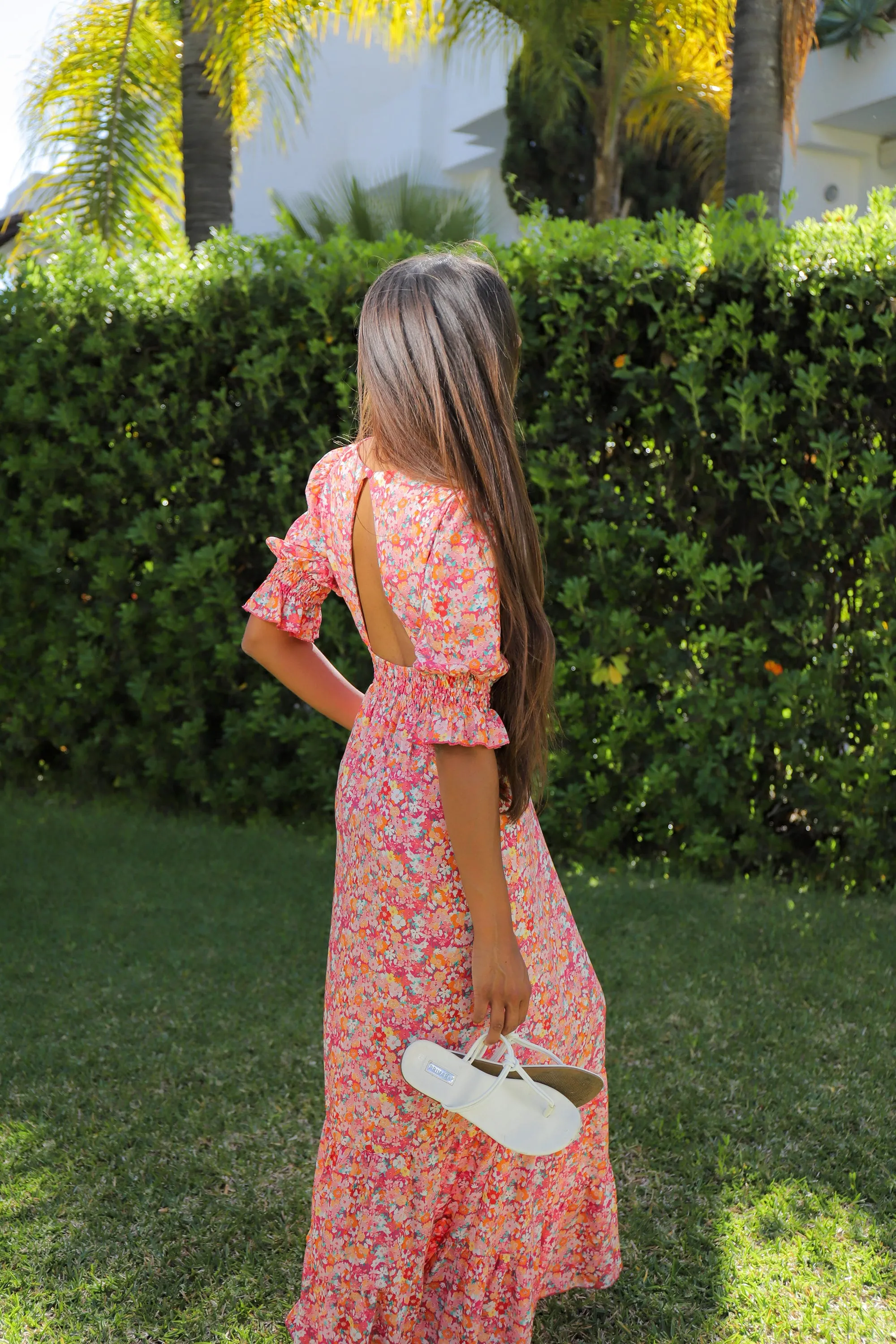 Koko Dress Long Open Back Red Flower sold by Americandreams product image thumbnail 3