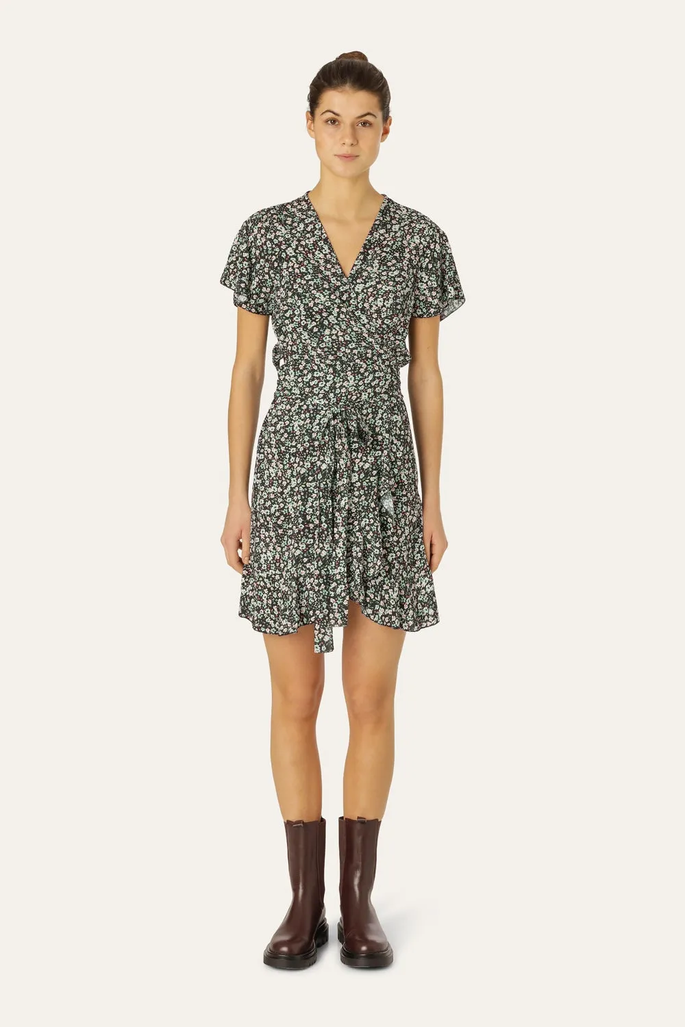 Milly Wrap Dress Short Black / Blue Flower sold by Americandreams product image thumbnail 3