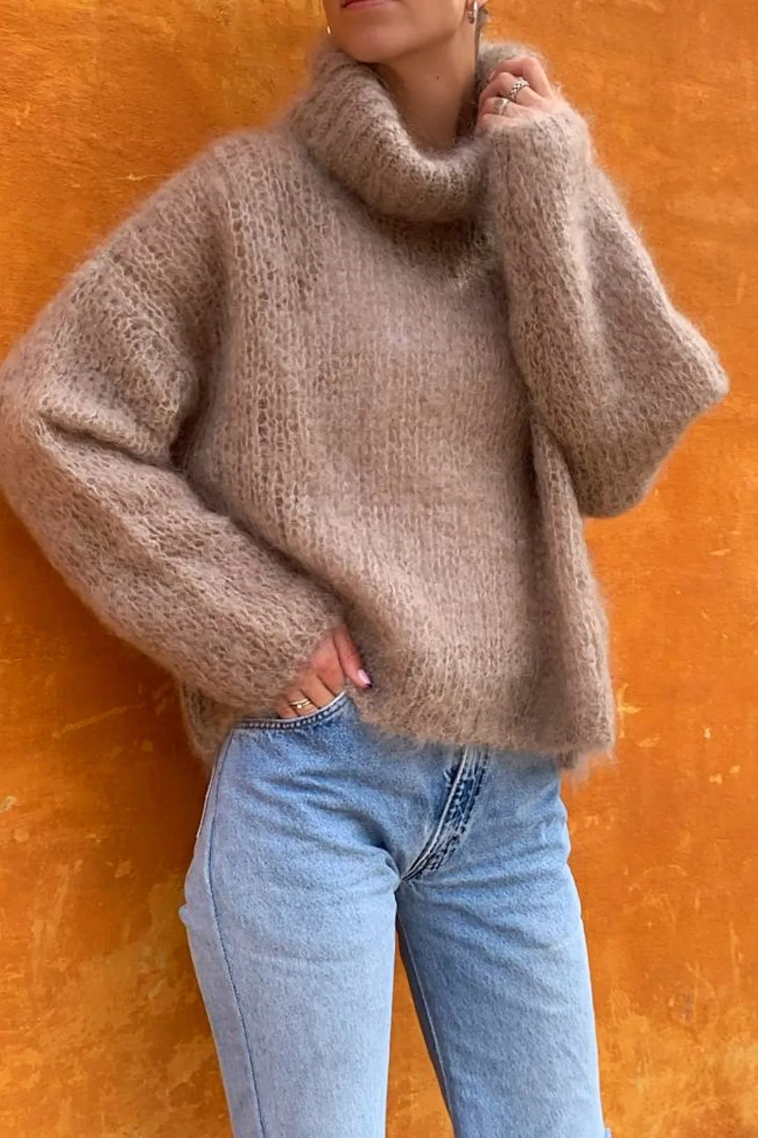 Livia LS Roll Neck Pullover Brown sold by Americandreams product image thumbnail 3