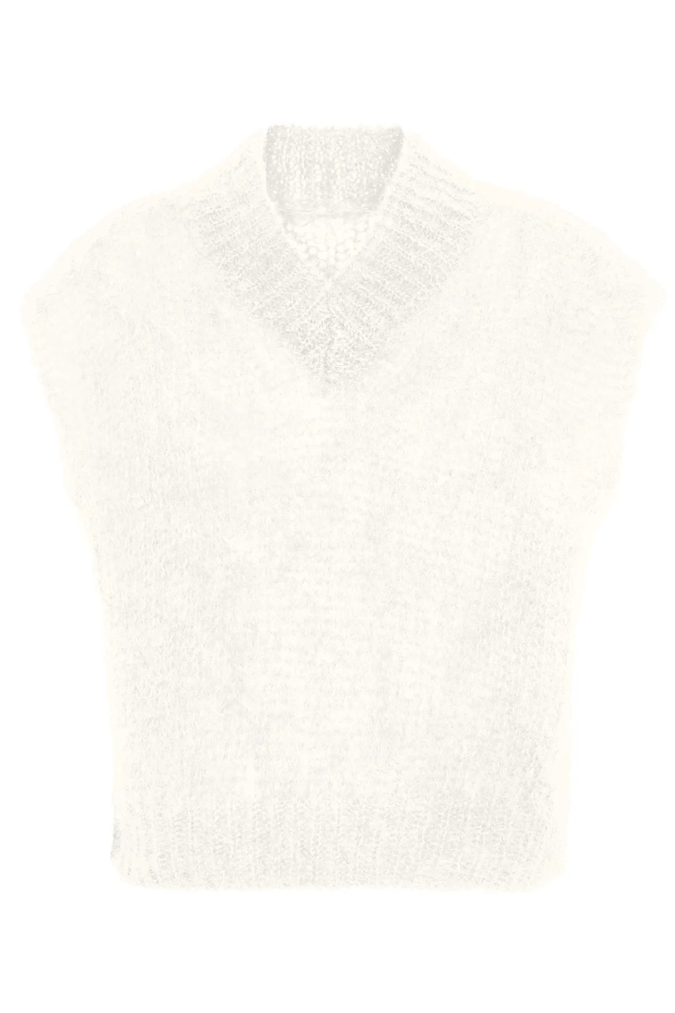 Elena V Neck Vest White - Sample sold by Americandreams