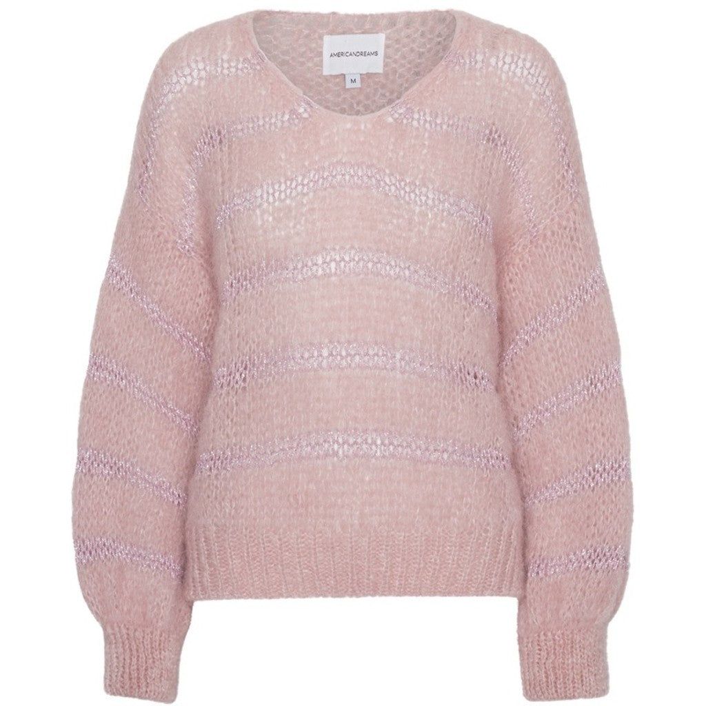 Katie LS Knit - Light Pink W/ Light Pink Lurex sold by American Dream