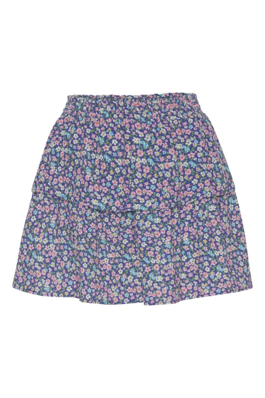 Sally Cotton Short Skirt Lilac Multi Small Flower made by Americandreams