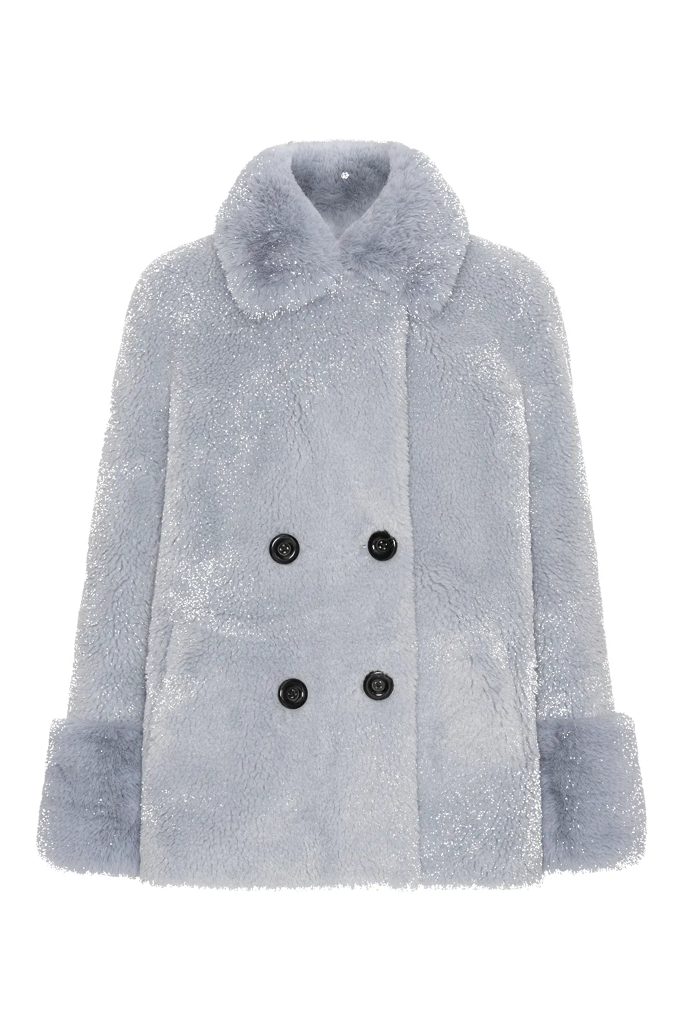 Fiona Short Wool Coat Light Blue sold by Americandreams