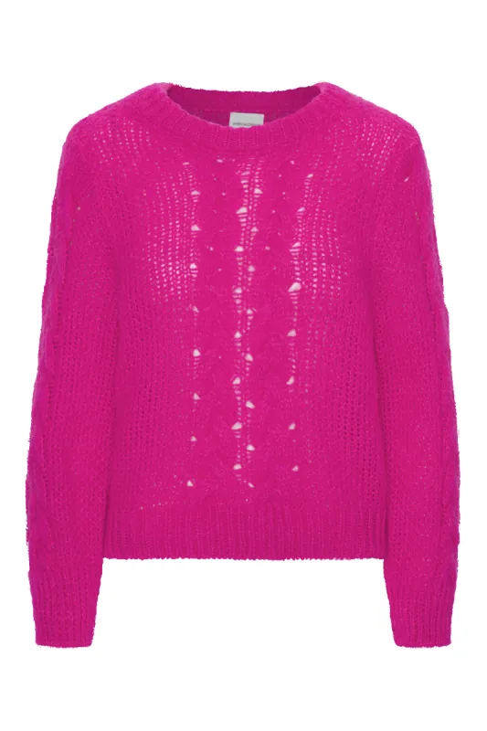 Louisa Cable Knit Pullover Neon Pink - Sample sold by Americandreams