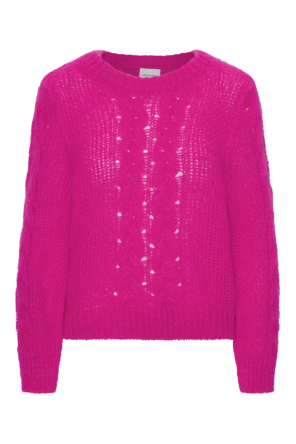 Louisa Cable Knit Pullover Neon Pink - Sample sold by Americandreams