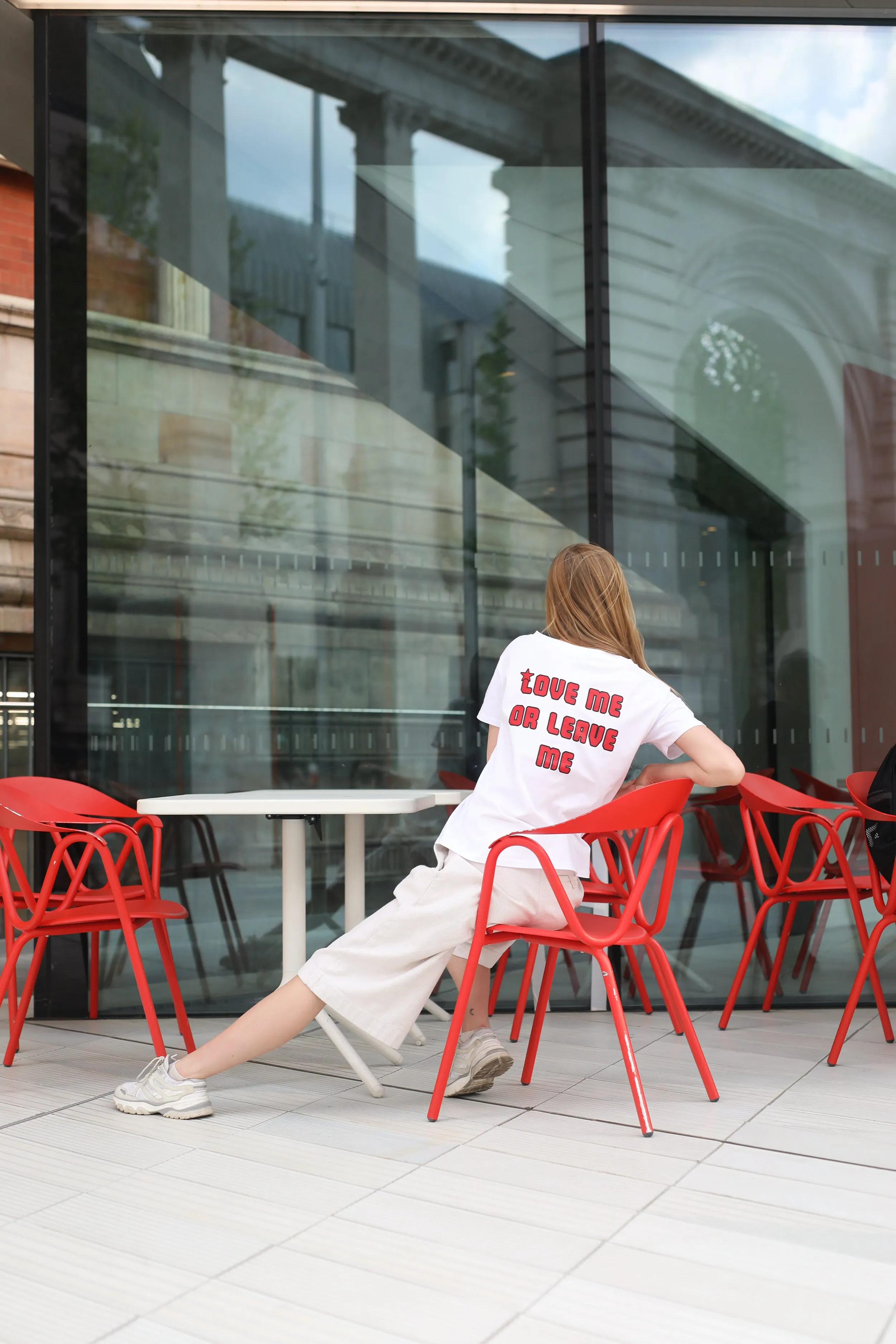 T-shirt White Love Me or Leave Me Back Red Letters sold by Americandreams product image thumbnail 4