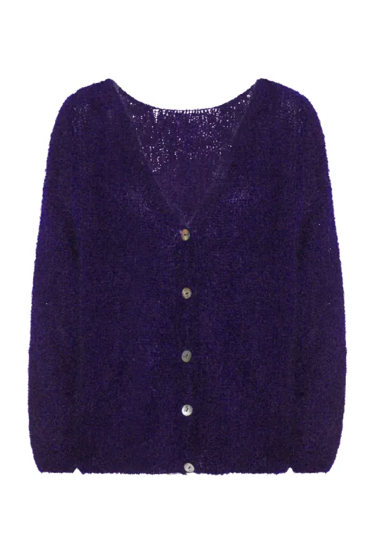 Cornelia LS Cardigan Violet - Sample sold by American Dream