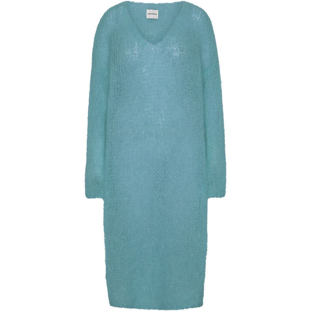 Camilla V Neck Mohair Dress - Turquoise sold by American Dream
