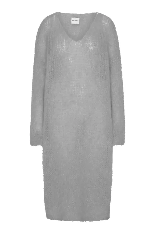 Camilla V Neck Mohair Dress Grey made by Americandreams