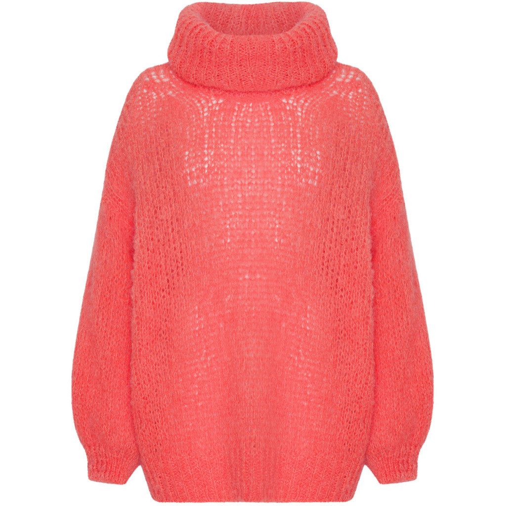 Pepper Roll Neck Alpaca Pullover - Coral Red sold by American Dream
