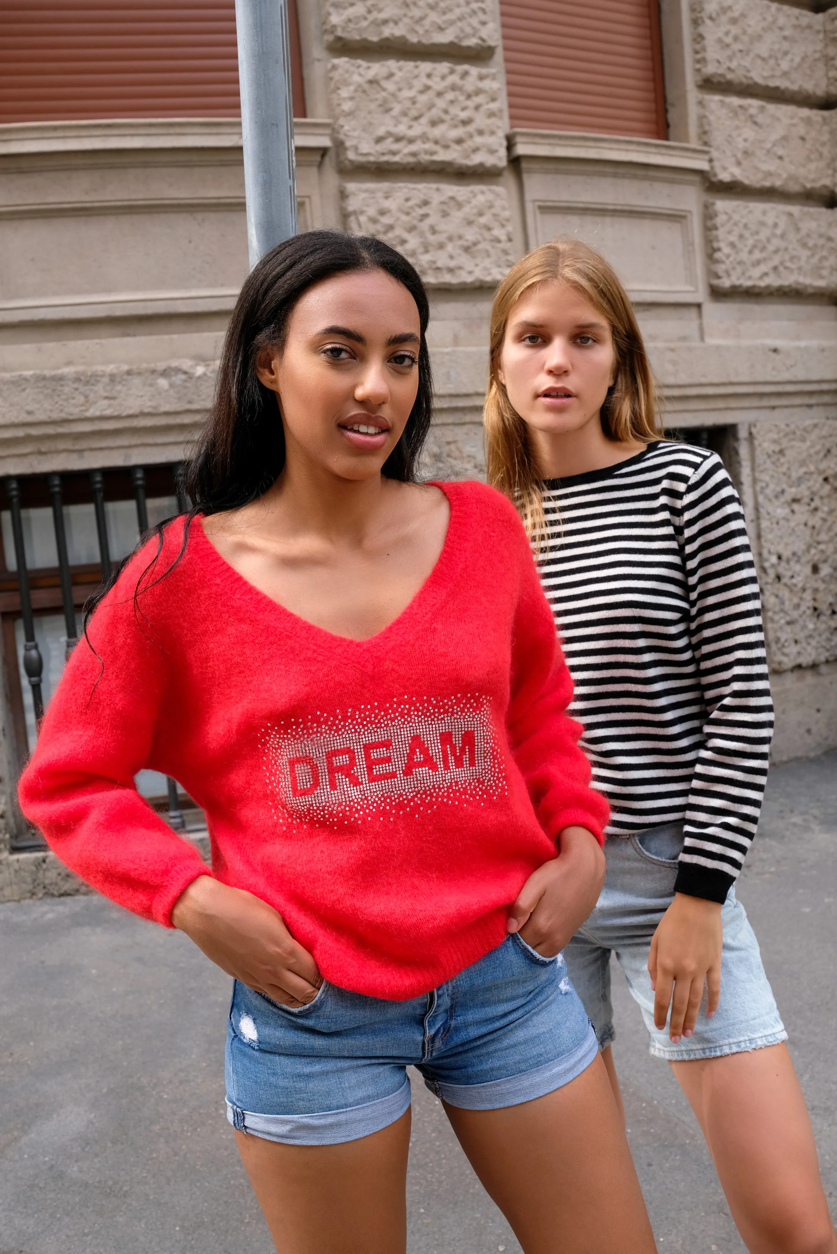 Silja V Neck Crystal Pullover Lipstick Red sold by Americandreams product image thumbnail 4