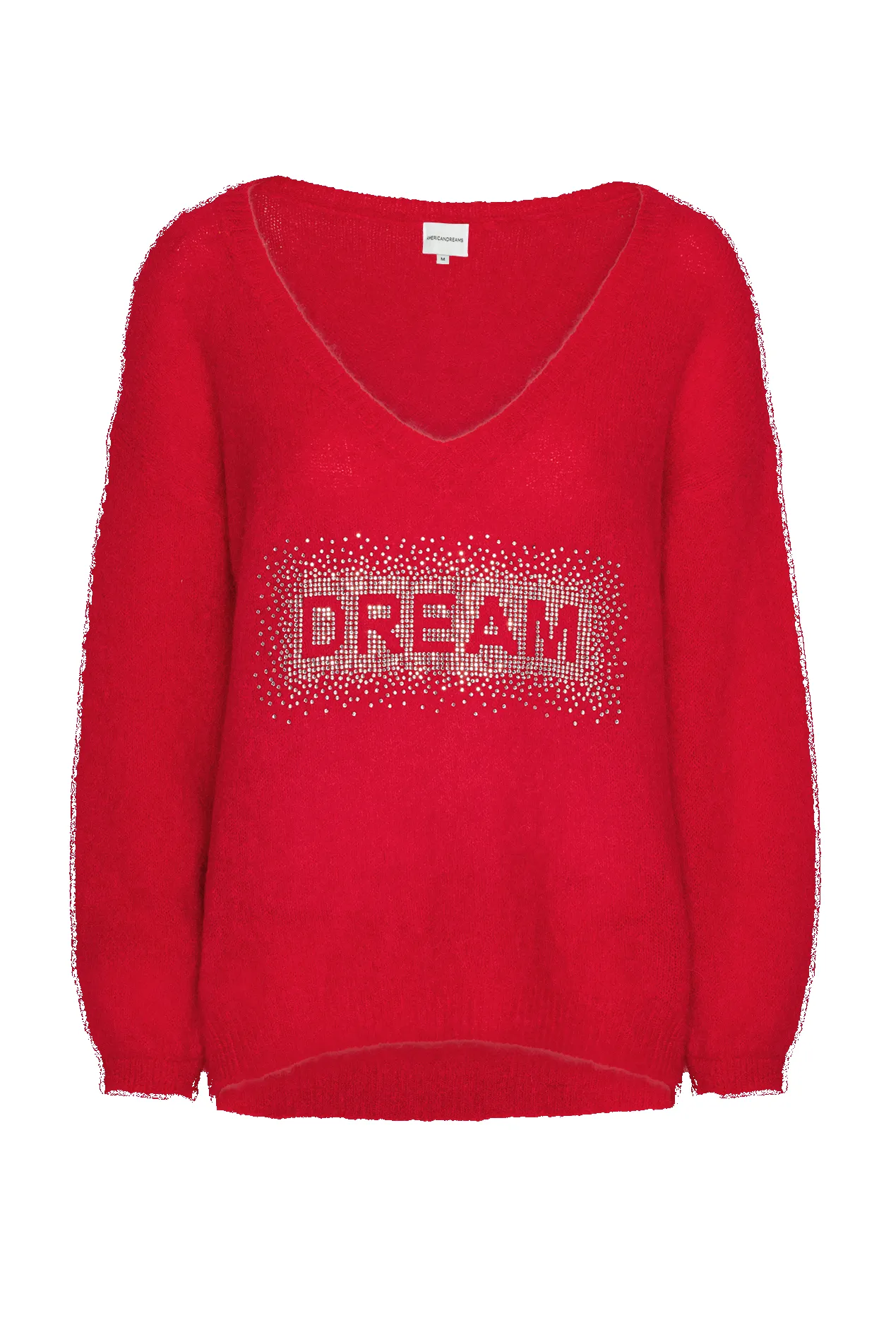 Silja V Neck Crystal Pullover Lipstick Red sold by Americandreams