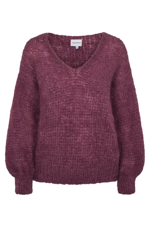 Milana LS Mohair Knit Bordeaux sold by Americandreams