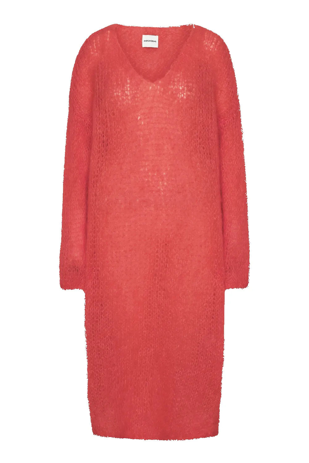 Camilla V Neck Mohair Dress Coral Red sold by American Dream