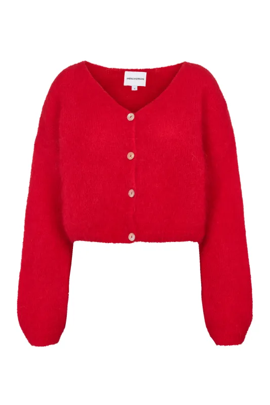 Cornelia Cropped Cardigan Lipstick Red sold by Americandreams