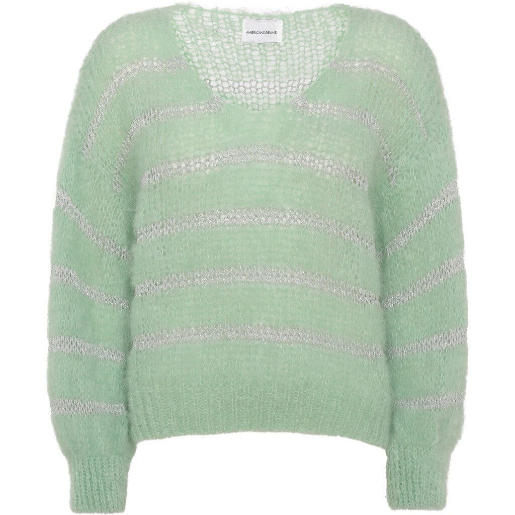 Katie LS Knit - Light Green/Silver sold by American Dream