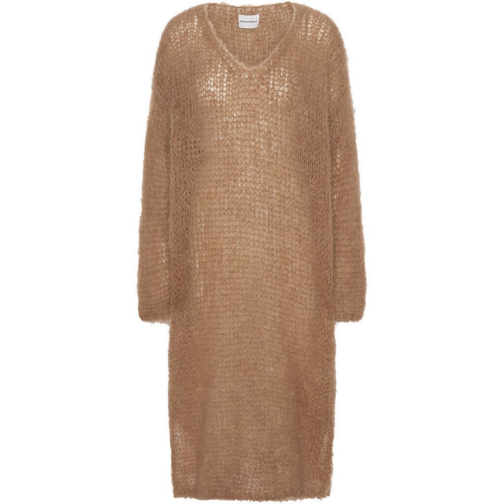 Camilla V Neck Mohair Dress - Medium Brown sold by American Dream