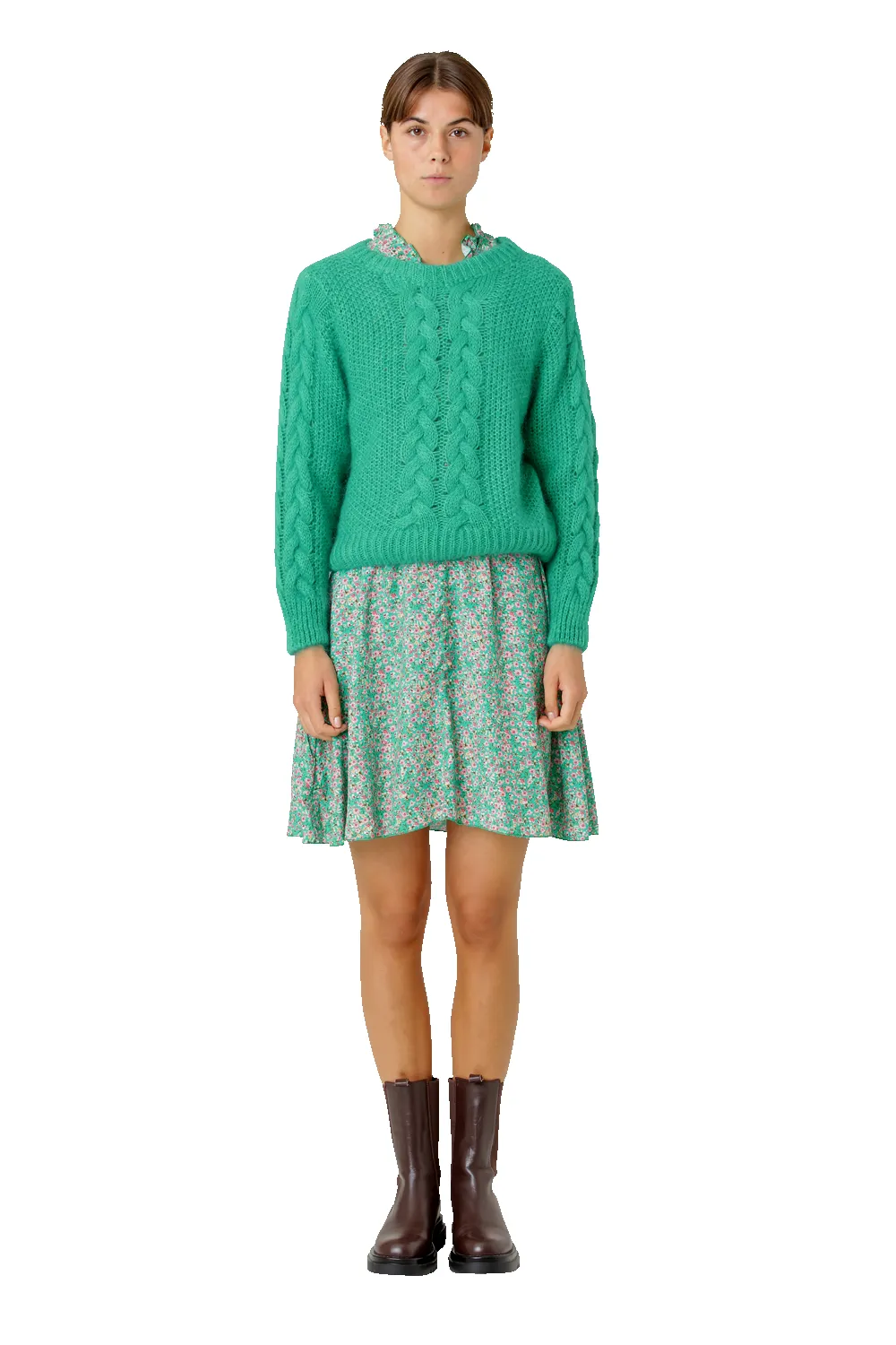 Louisa Cable Knit Pullover Emerald Green sold by Americandreams product image thumbnail 2