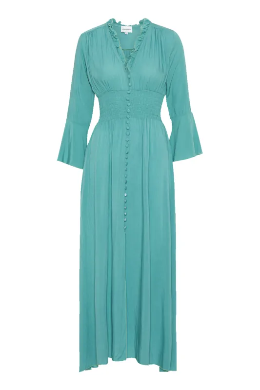 Sally Long Dress Turquoise Solid made by Americandreams