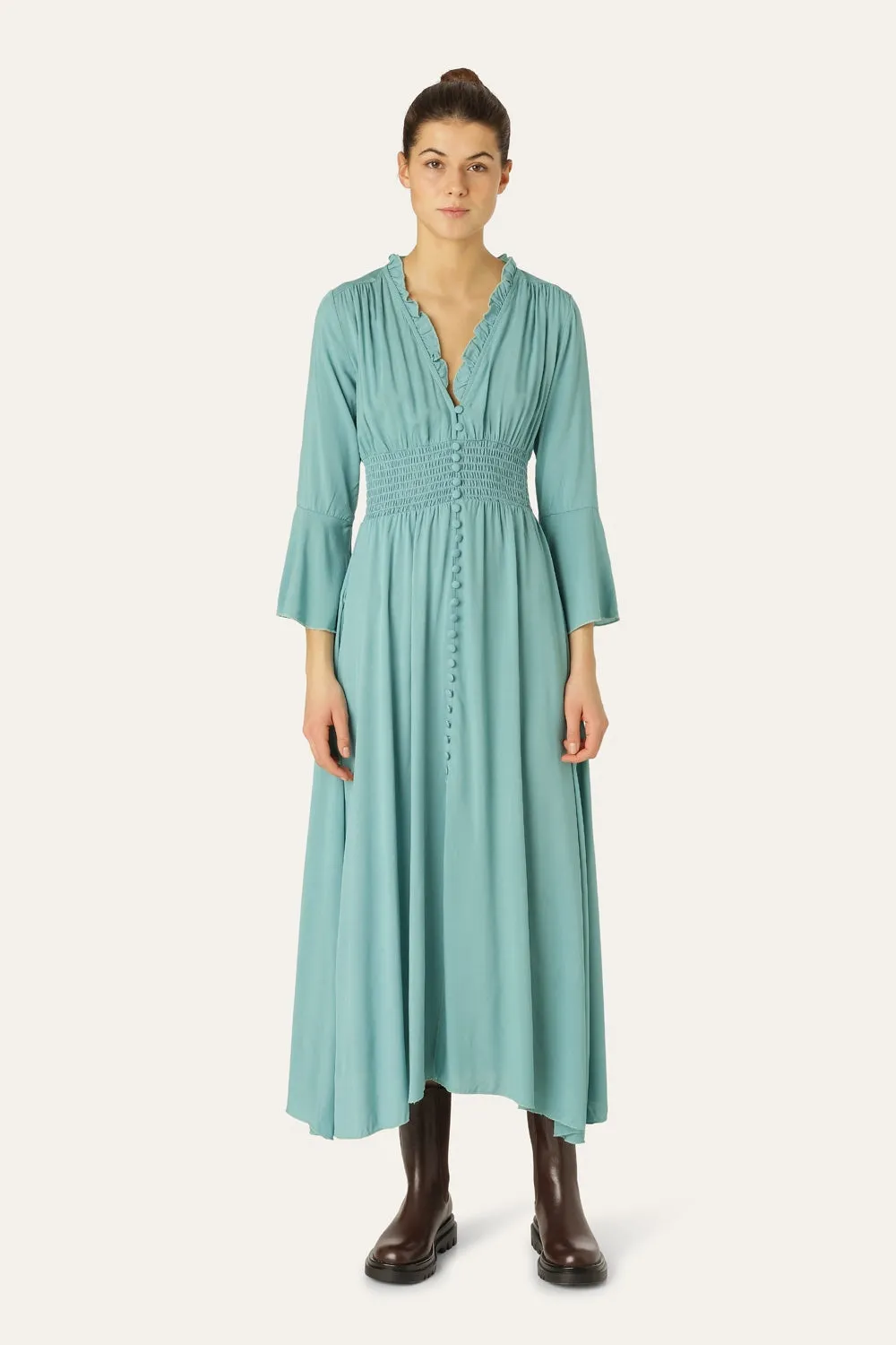 Sally Long Dress Turquoise Solid sold by Americandreams product image thumbnail 2