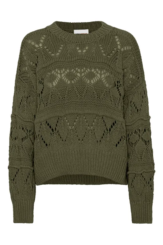 Cassie Cotton Pullover Army Green sold by Americandreams