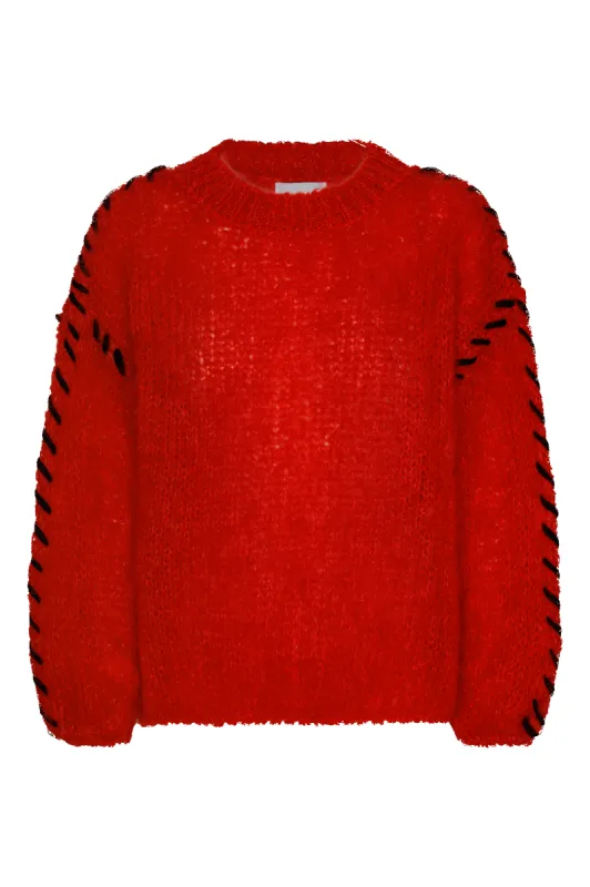 Catia Mohair Stitch Pullover Lipstick Red sold by Americandreams