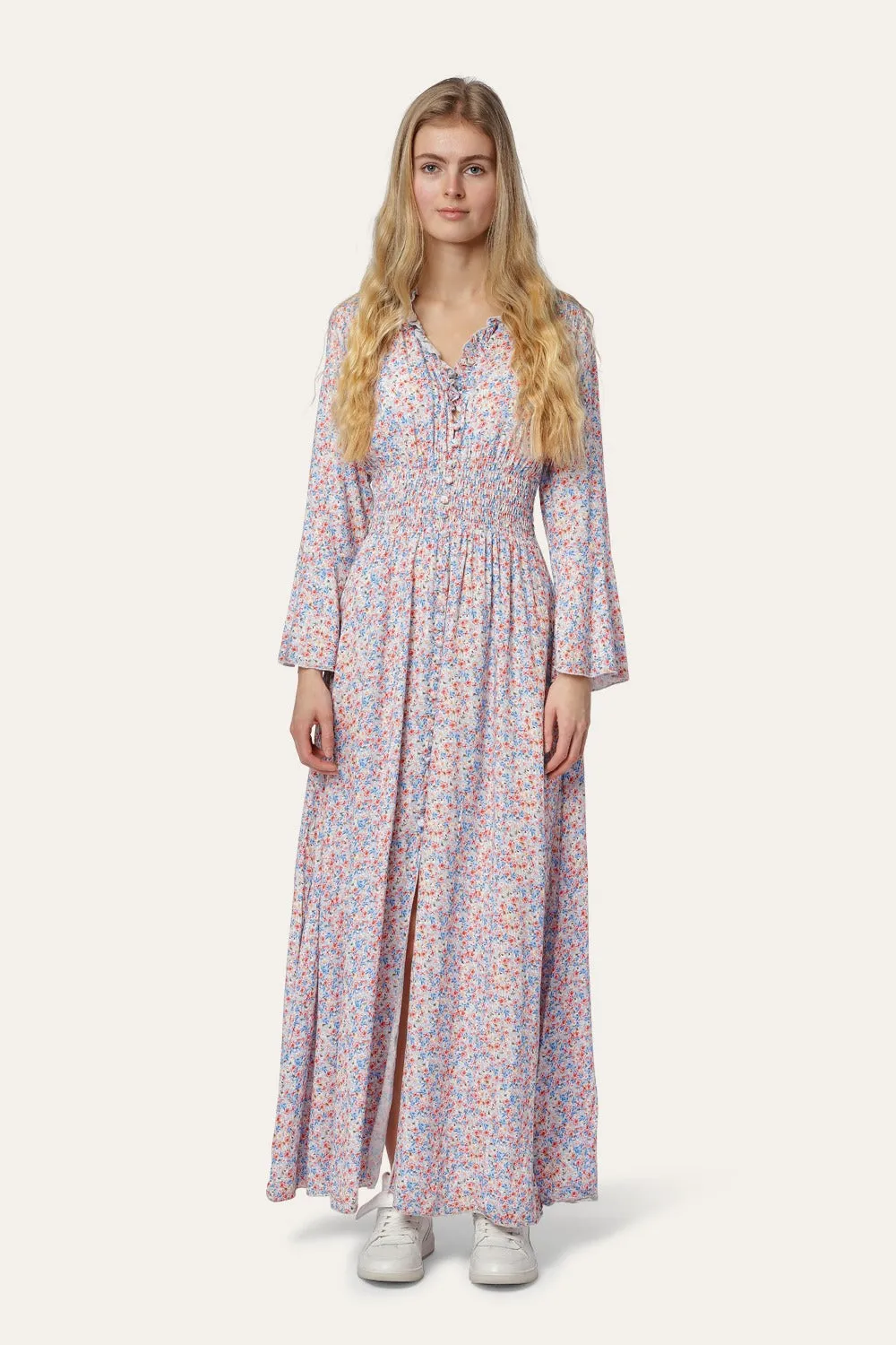Sally Long Dress Blue Multiflower sold by Americandreams product image thumbnail 2