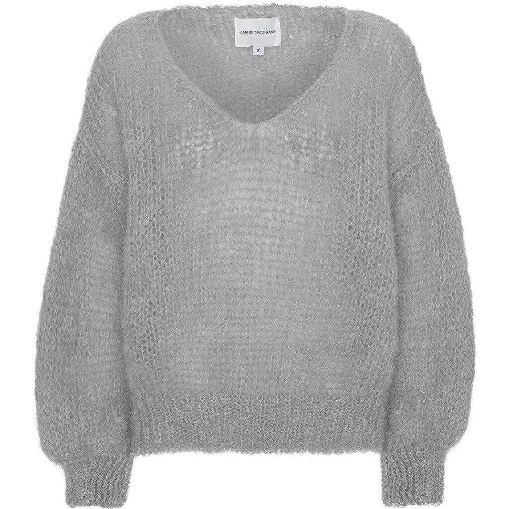 Milana LS Mohair Knit - Light Grey sold by American Dream