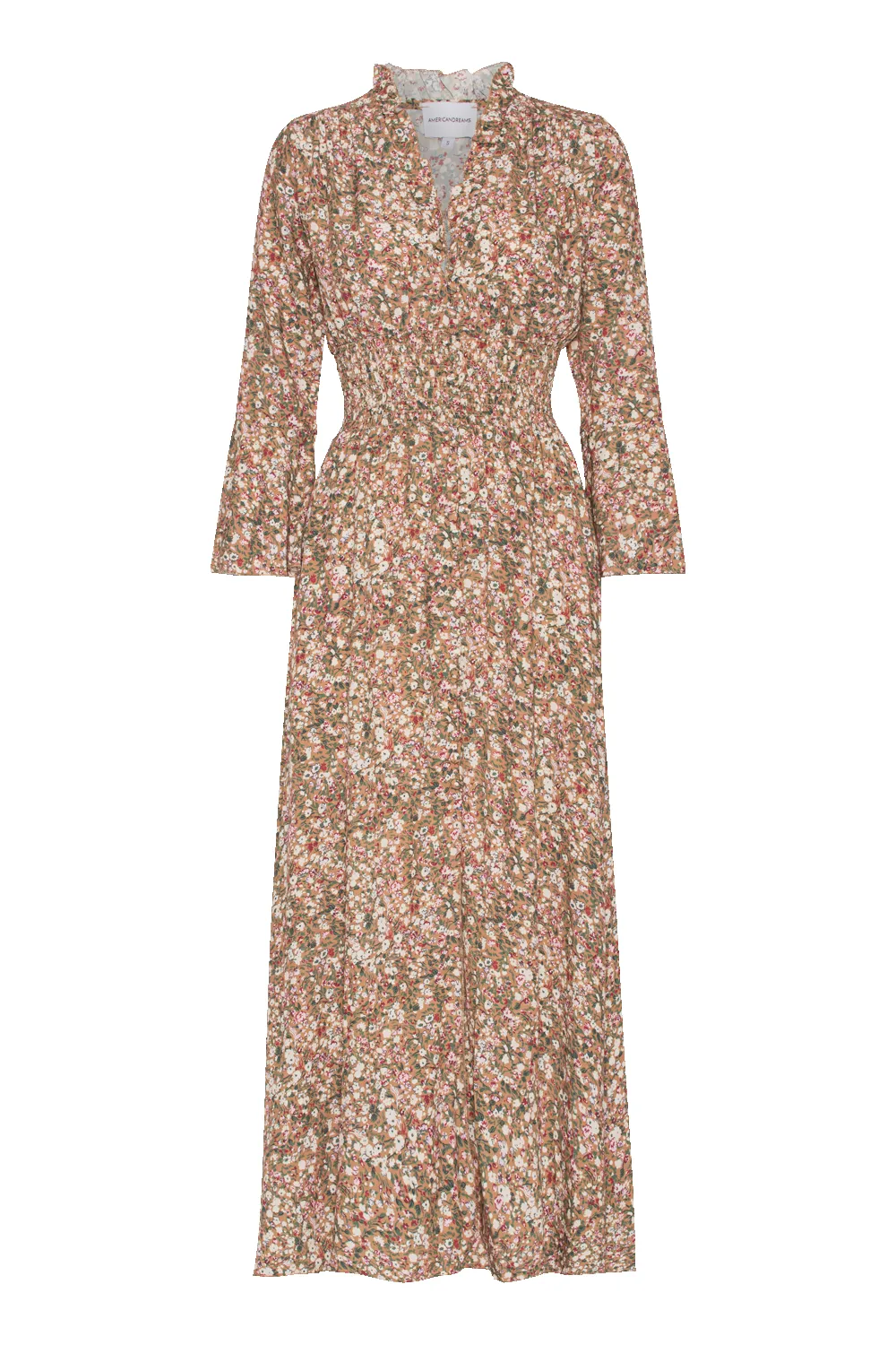 Sally Long Dress Brown Flower sold by Americandreams