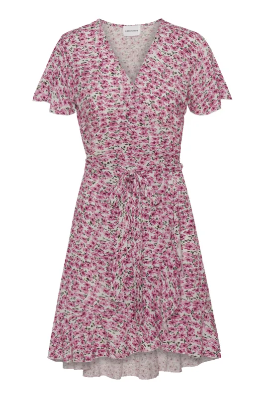 Milly Wrap Dress Short Lilac/White Flower sold by Americandreams
