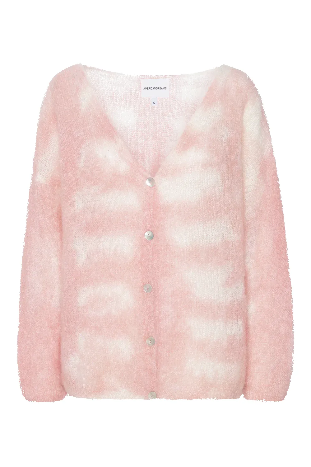 Cornelia LS Cardigan Light Pink/White sold by Americandreams