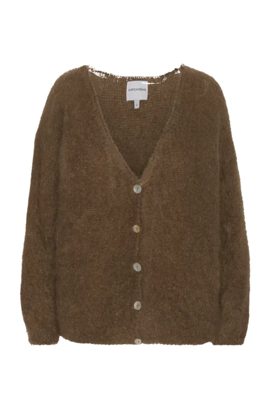 Cornelia LS Cardigan Dark Brown made by Americandreams