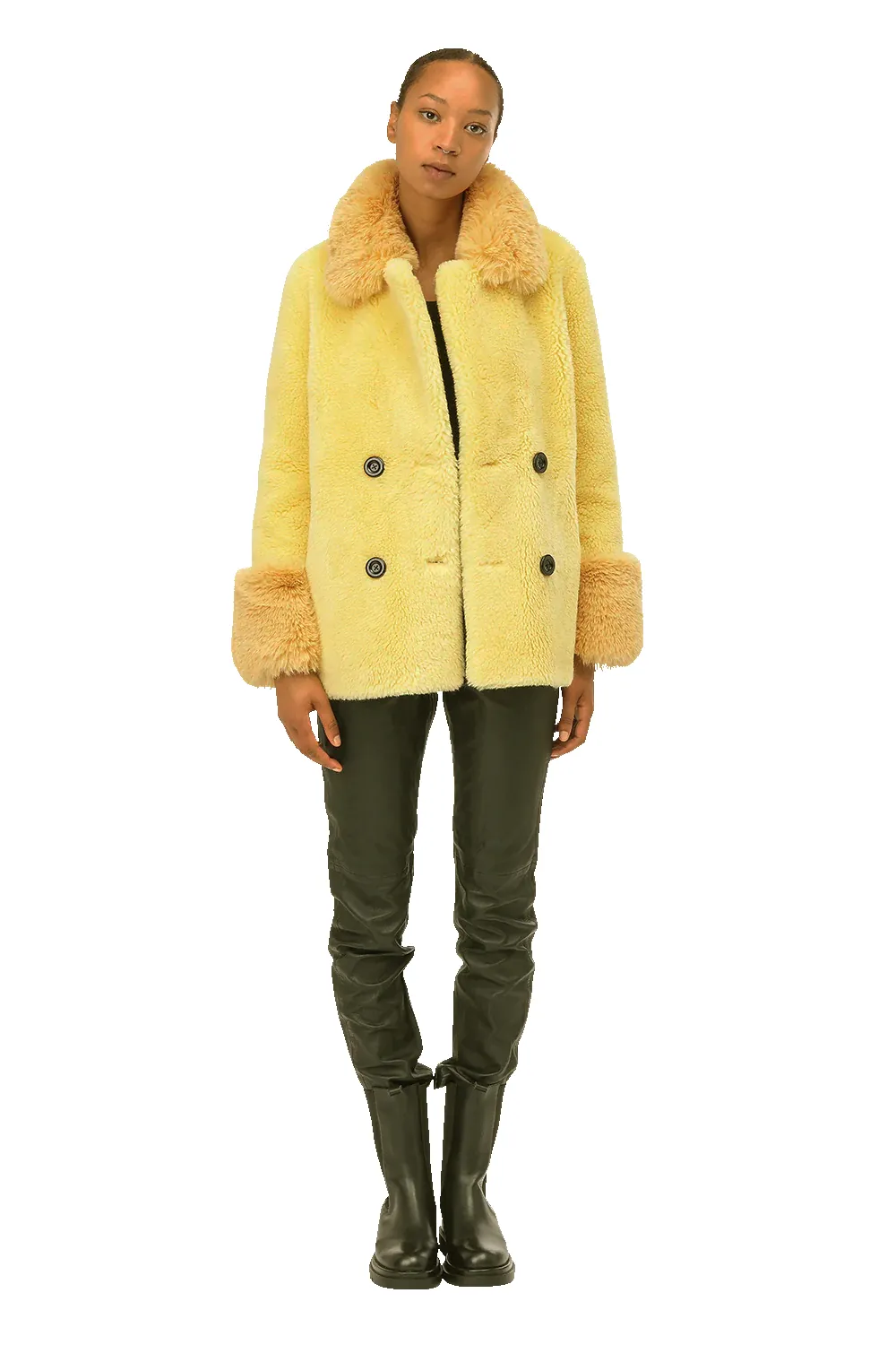 Fiona Short Wool Coat Yellow sold by Americandreams product image thumbnail 2