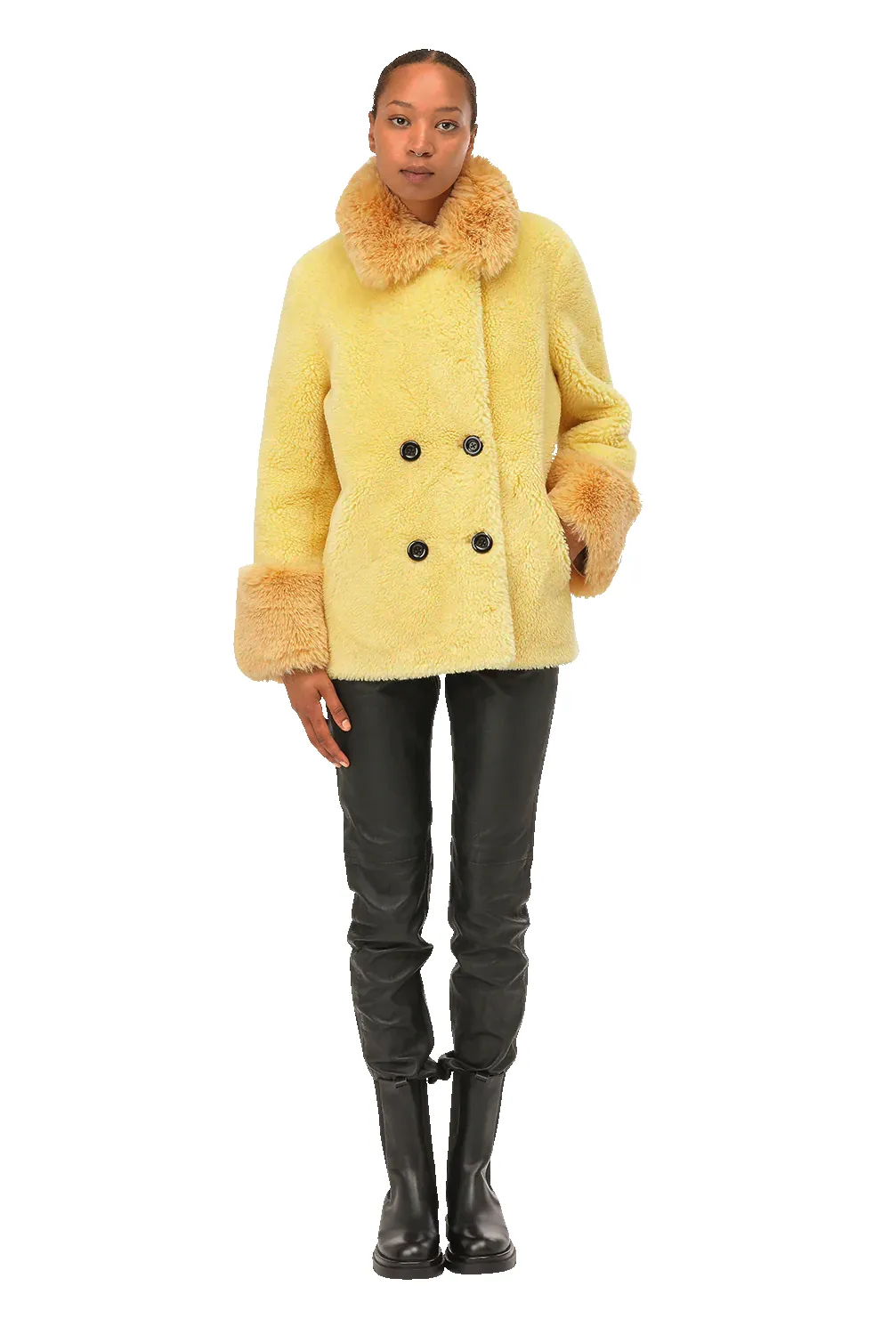 Fiona Short Wool Coat Yellow sold by Americandreams product image thumbnail 3
